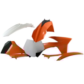 Kit Plástico Ktm Sx 11/12 - Sxf 11/12 Polisport Laranja Branco
