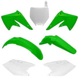 Kit Plástico Kxf 250 04/05 Racetech Original Verde Branco