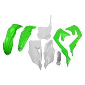 Kit Plástico Kxf 250 21/24 - Kxf 450 19/23 Completo Ufo Verde Branco