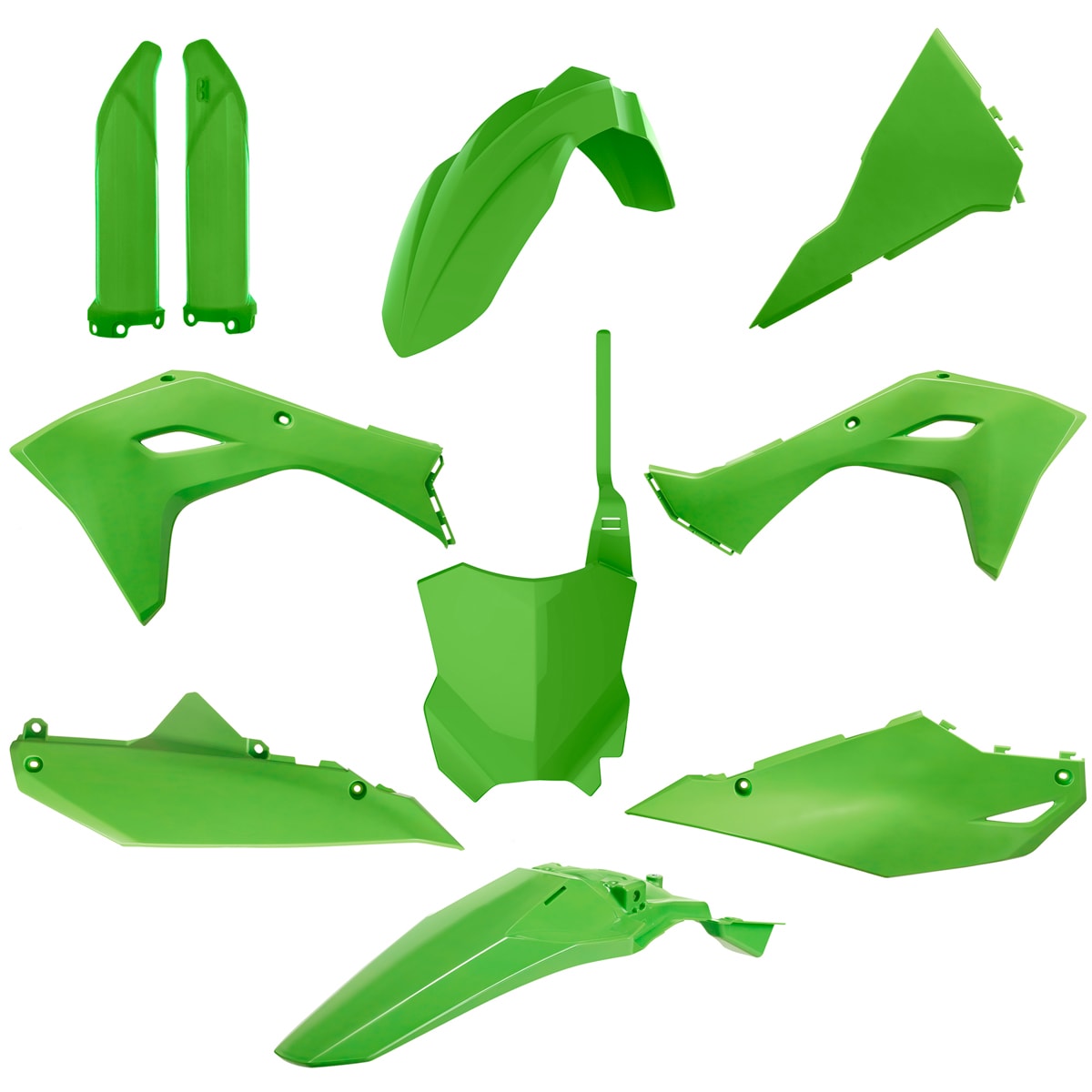 Kit Plástico Kxf 250 25/25 - Kxf 450 24/25 Completo Polisport Verde