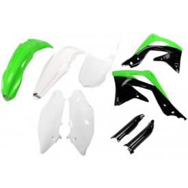 Kit Plástico Kxf 450 13/15 Completo Ufo Verde Preto Branco
