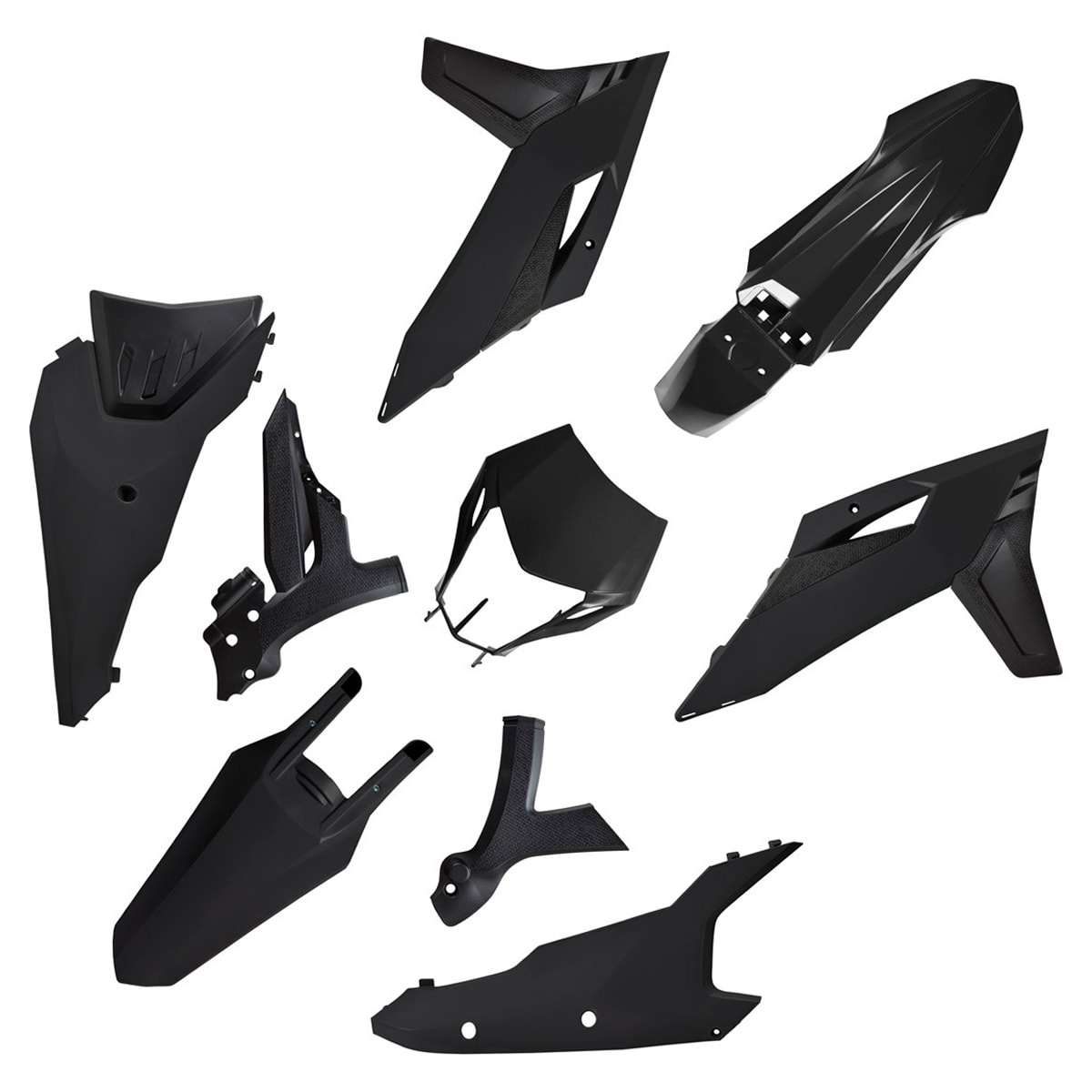 Kit Plástico Mxf 250 300 Tsx 2026 Original Biker Preto