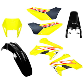 Segunda imagem do produto Kit Plástico Tornado Xr 250 Amx Completo Amarelo Preto
