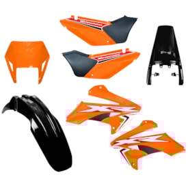 Segunda imagem do produto Kit Plástico Tornado Xr 250 Amx Completo Laranja Preto