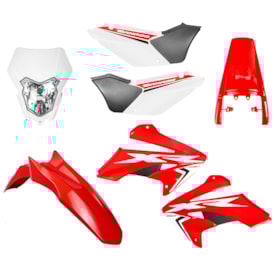 Kit Plástico Tornado Xr 250 Amx Sport com Farol Vermelho Branco