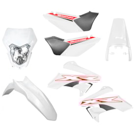 Kit Plástico Tornado Xr 250 com Farol Amx Sport Branco