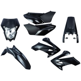 Segunda imagem do produto Kit Plástico Tornado Xr 250 com Farol Amx Sport Preto