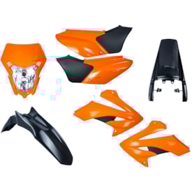 Segunda imagem do produto Kit Plástico Tornado Xr 250 com Farol Amx Sport Preto Laranja