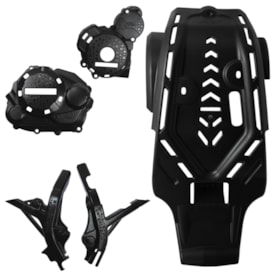 Kit Proteção Crf 230 Amx Defender Motor + Tampas Laterais + Quadro Preto