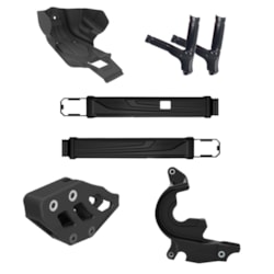 Kit Proteção Crf 230 Anker IV Motor Quadro Balança Guia Antiblock Preto