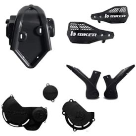 Kit Proteção Crf 230 Biker Motor/ Tampas/Mão/Quadro Preto
