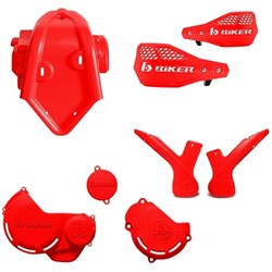 Kit Proteção Crf 230 Biker Motor/ Tampas/Mão/Quadro Vermelho