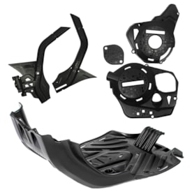 Kit Proteção Crf 250f Amx Defender Motor + Tampas Laterais + Quadro Preto