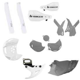 Segunda imagem do produto Kit Proteção Crf 250f Biker Branco Cinza
