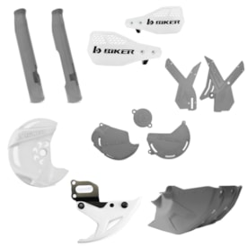Segunda imagem do produto Kit Proteção Crf 250f Biker Cinza Branco
