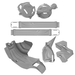 Kit Protetor de Motor / Tampas do Motor / Quadro / Balança Crf 250f Anker Cinza