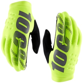Luva 100% Brisker 24 Amarelo Fluor Preto