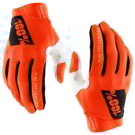 Luva 100% Ridefit Laranja Fluor