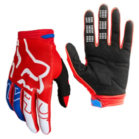 Luva Fox 180 Skew Vermelho Branco