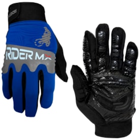 Luva Rider Mx Slim Fit Azul