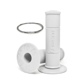 Manopla Biker Diamond Grip Branco