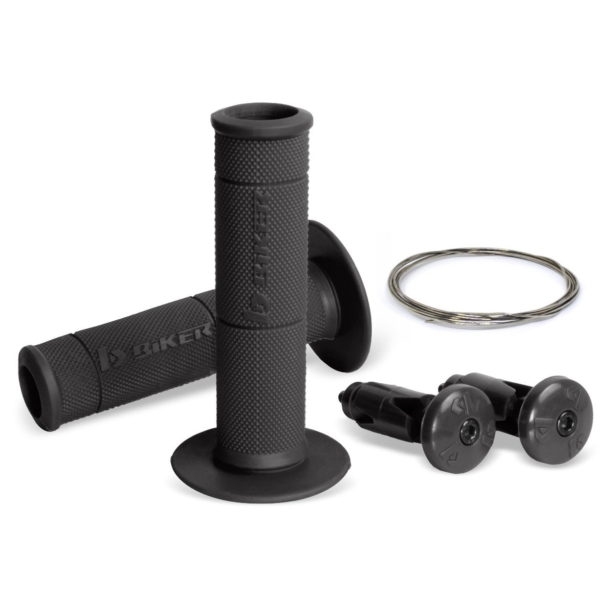 Manopla Biker Diamond Grip Preto com Acabamento Guidão