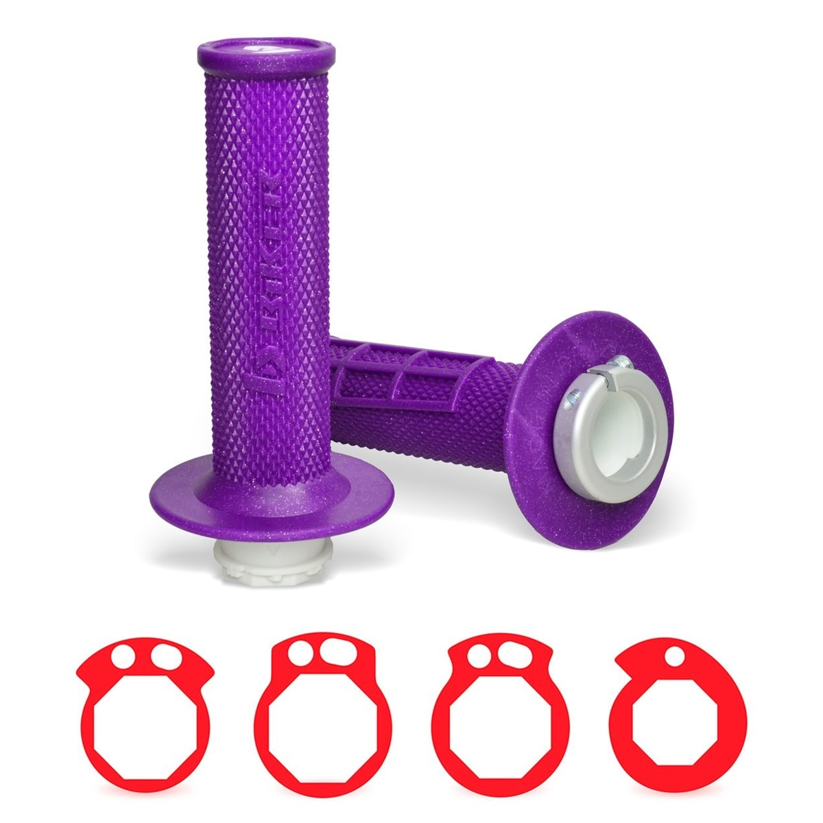 Manopla Biker Lock On Motos Nacionais Roxo