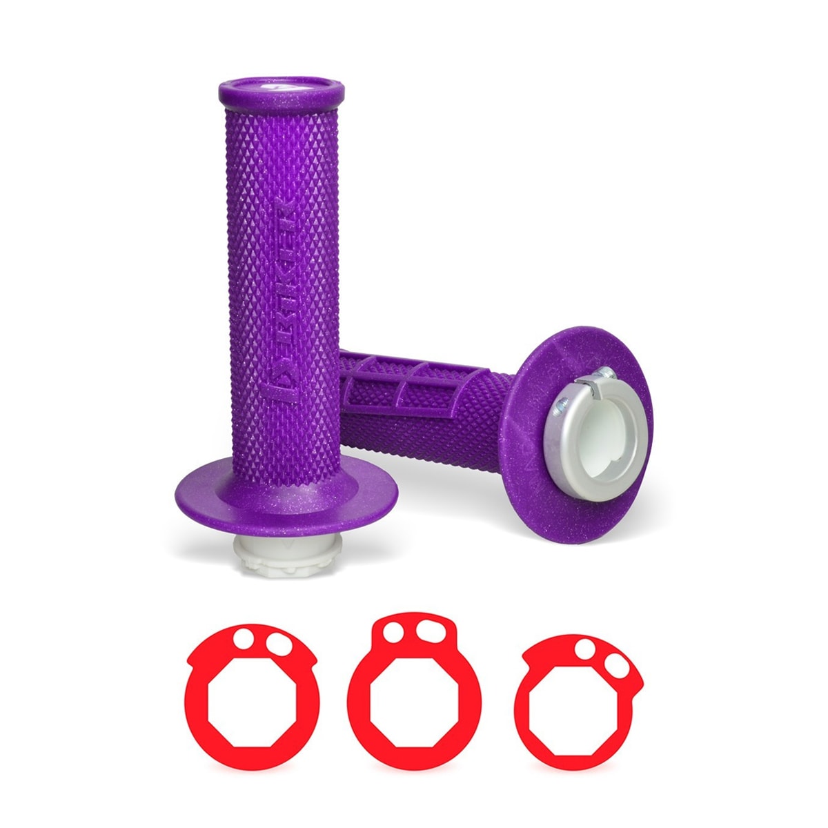 Manopla Honda - Yamaha - Kawasaki Biker Lock On Roxo