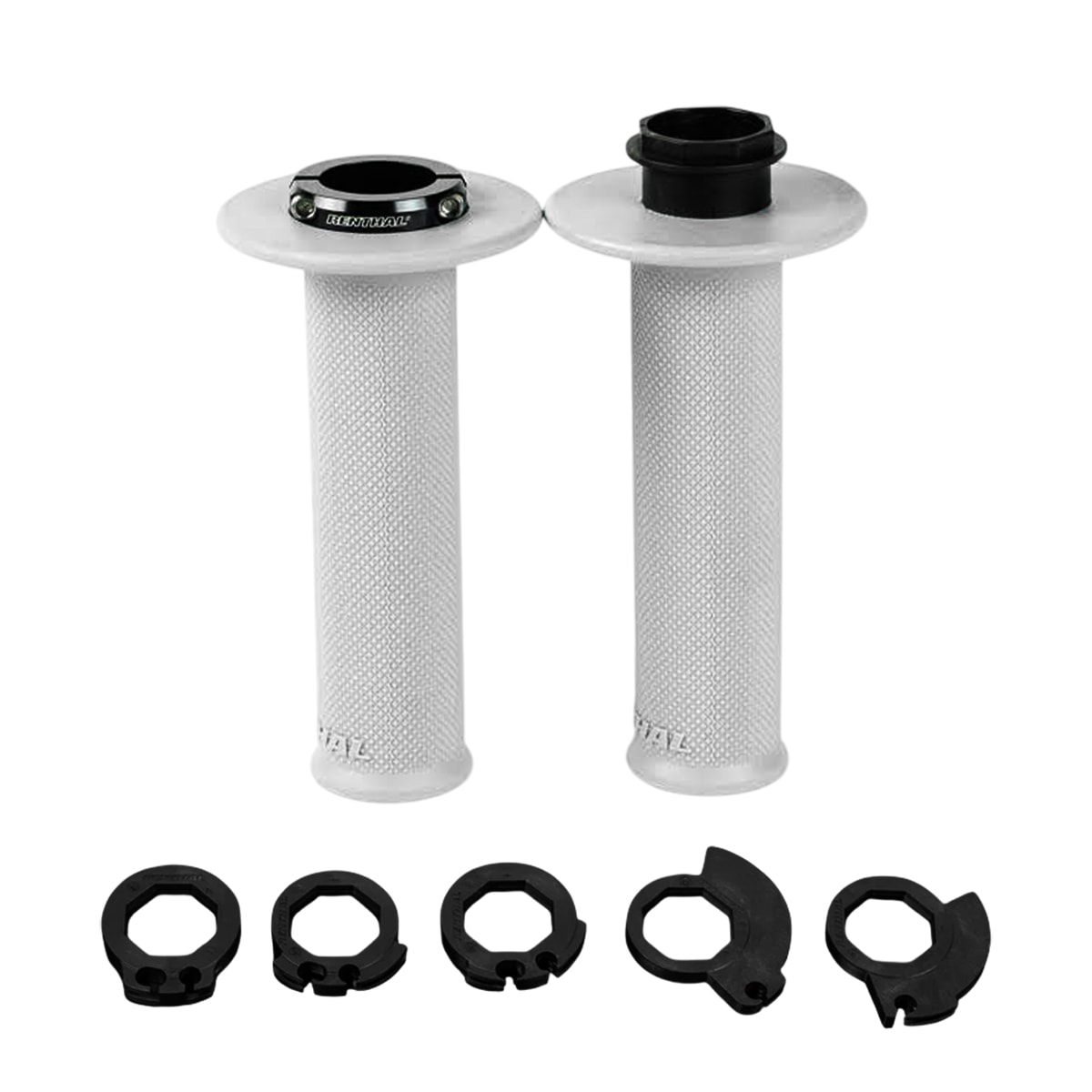 Segunda imagem do produto Manopla Renthal Lock-On MX Original Soft Full Diamond Cinza Claro