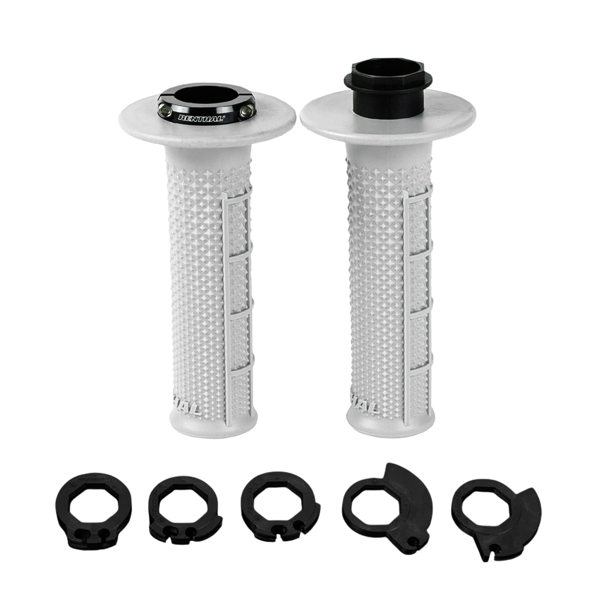 Segunda imagem do produto Manopla Renthal Lock-On MX R-Works Ultratacky Tappered Cinza Claro