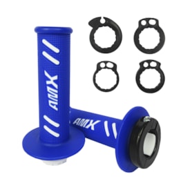 Manopla Yamaha - Kawasaki - Suzuki Amx Lock On Lite Azul Branco