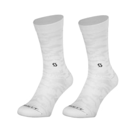 Meia Scott Trail Crew Cano Médio Camo Branco Preto