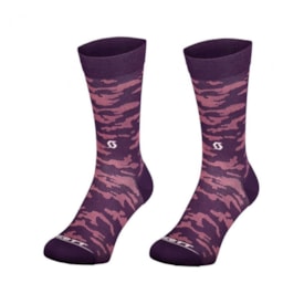 Meia Scott Trail Crew Cano Médio Camo Roxo