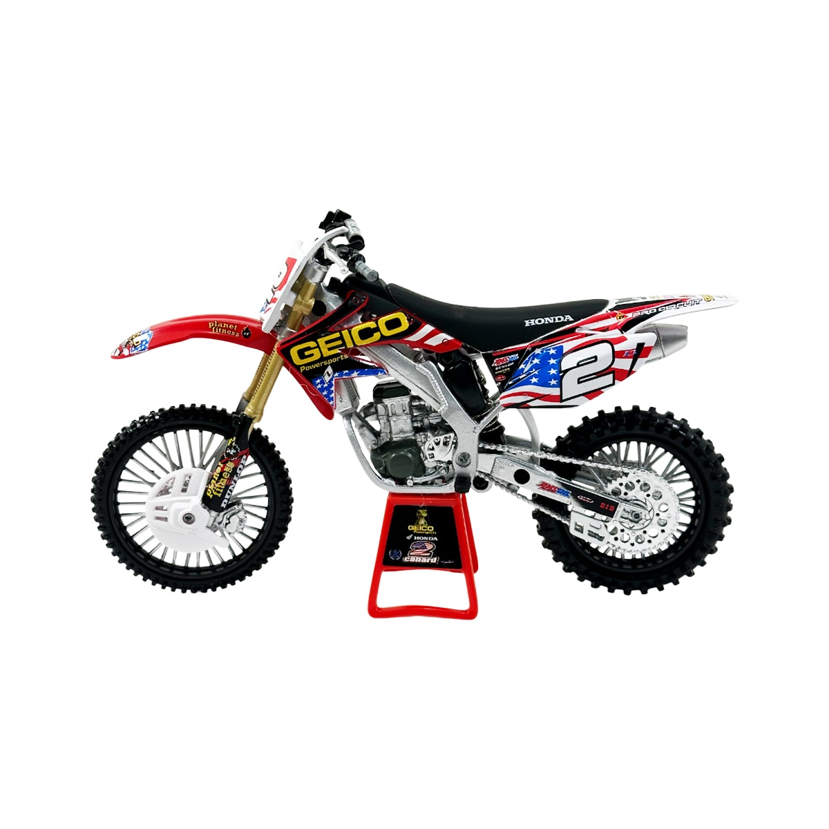 Segunda imagem do produto Miniatura Réplica Crf 250r Trey Canard #2 NewRay Escala 1:12