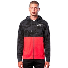 Segunda imagem do produto Moletom Alpinestars Camo Block Hoodie Cinza Vermelho