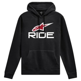 Moletom Alpinestars Ride V3 Hoodie Preto Branco Vermelho