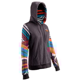 Moletom Feminino Leatt Stripes Cinza