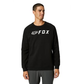 Moletom Fox Apex Crew Preto Branco