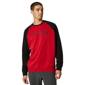Moletom Fox Apex Crew Preto Vermelho