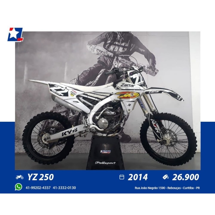 Moto Yzf 250 2014 Semi Nova Yamaha Gringa MX