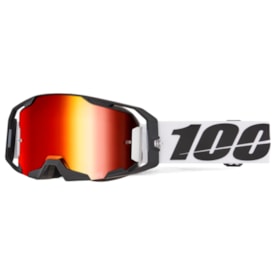 Óculos 100% ARmatic Caldwell Espelhado Vermelho Branco Preto