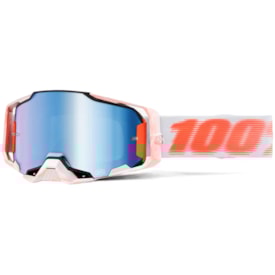 Óculos 100% Armega Tubolar Genesis Espelhado Branco Laranja