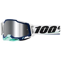 Óculos 100% Racecraft 2 Arsham Branco Azul Espelhado