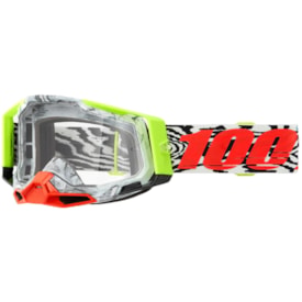 Segunda imagem do produto Óculos 100% Racecraft 2 Engal Espelhado Preto Branco Fluor