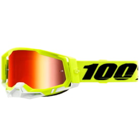 Óculos 100% Racecraft 2 Yellow Espelhado Amarelo Fluor