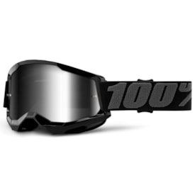 Óculos 100% Strata 2 Espelhado Black Preto