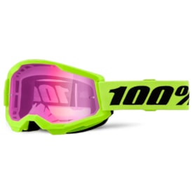 Óculos 100% Strata 2 Neon Espelhado Amarelo Fluor