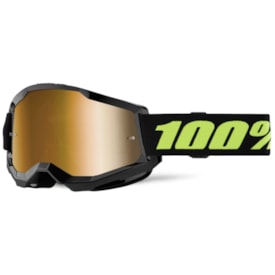 Óculos 100% Strata 2 Solar Eclipse Espelhado Preto Fluor