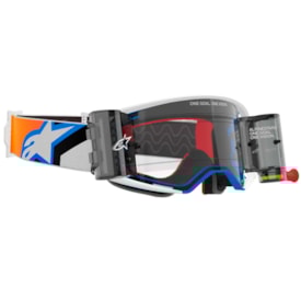 Segunda imagem do produto Óculos Alpinestars Supertech Roll Off Corp Branco Azul