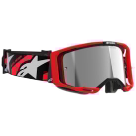Segunda imagem do produto Óculos Alpinestars Vision 8 Luar Preto Vermelho Espelhado Prata
